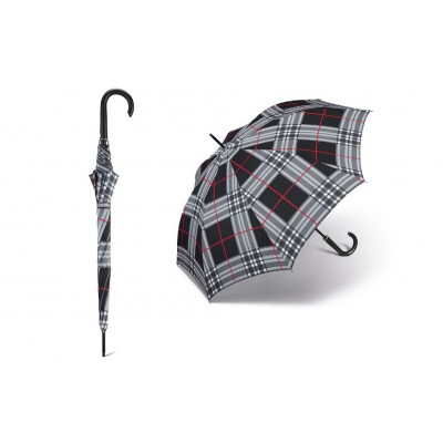 Dlouhý deštník - happy rain 30023 černá kostka