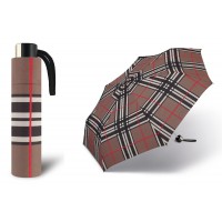 Deštník Alu light odlehčený hnědé káro Poštovné zdarma