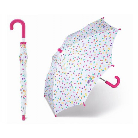 Esprit  holový dívčí deštník - bílý s puntíky pro předškolačky