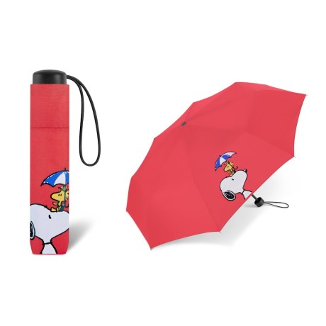 SNOOPY Super Mini red 62350, dívčí skládací deštník