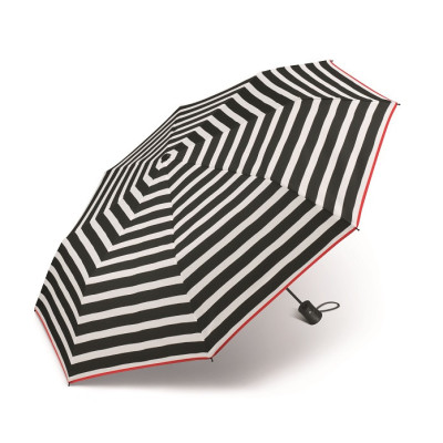 Happy rain,  Mini AC black/white 42284, dámský vystřelovací deštník