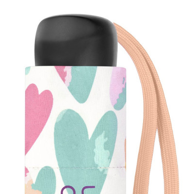 Benetton Super Mini AQUARELL HEARTS 59042 dámský skládací deštník